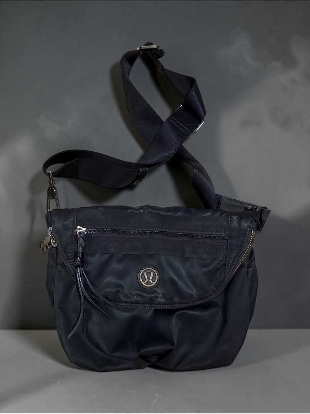 lululemon athletica Black All Night Festival Crossbody Nylon Shoulder Bag